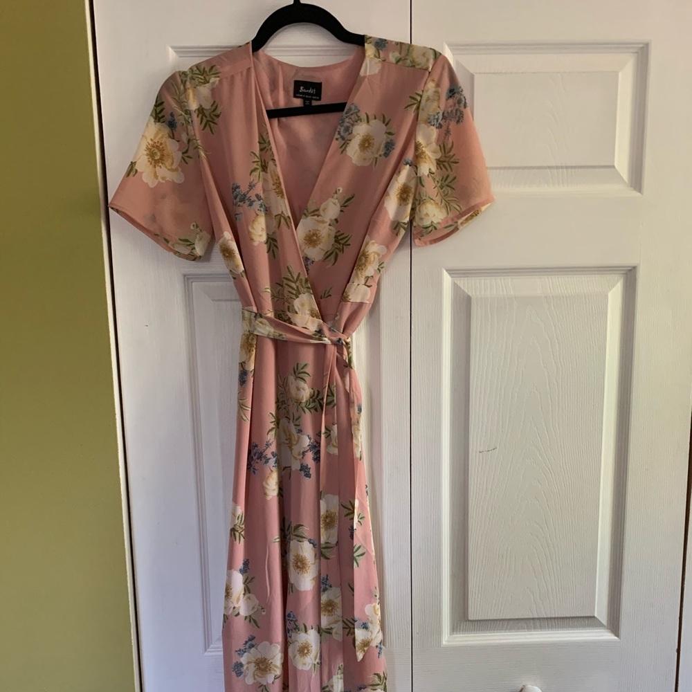 Bardot Pink Floral Midi Dress